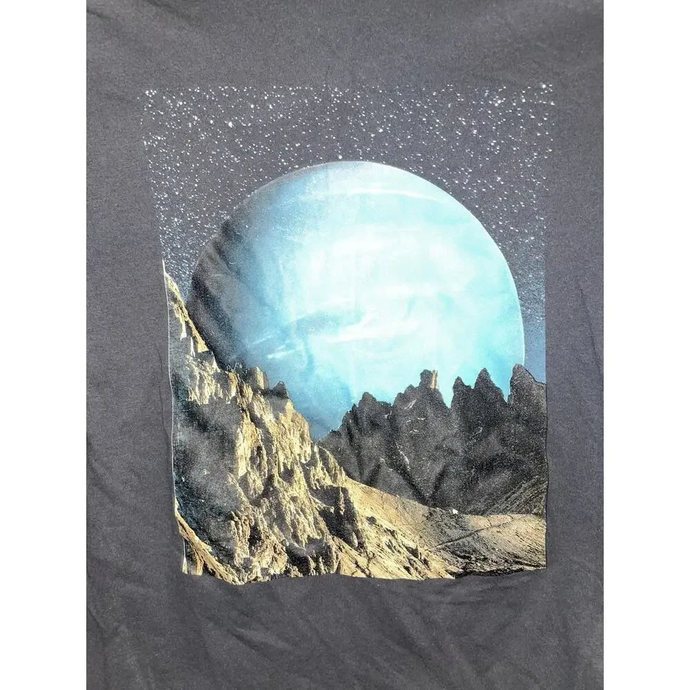 Old Navy Boys Long Sleeve T Shirt Space Planet Moon Graphic Grey Size XL 14-16